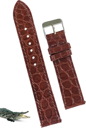 Slim AIIi-gator Watch Band Men Quick Release Thin Croc Premium Flat Leather unify realm ongoing Watch Strap Replacement Bespoke 18mm 19mm 20mm 21mm 22mm 24mm Handmade 