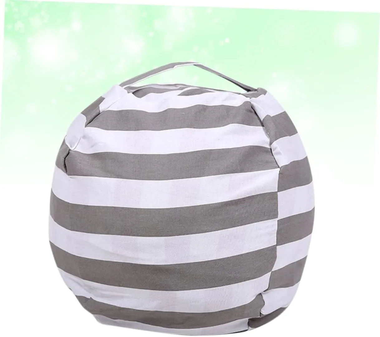 Soft Bag for Toys Large Capacity Plush Toy Storage scant fear sculptural and Girls Sofa Cushion Handle Grey Striped 