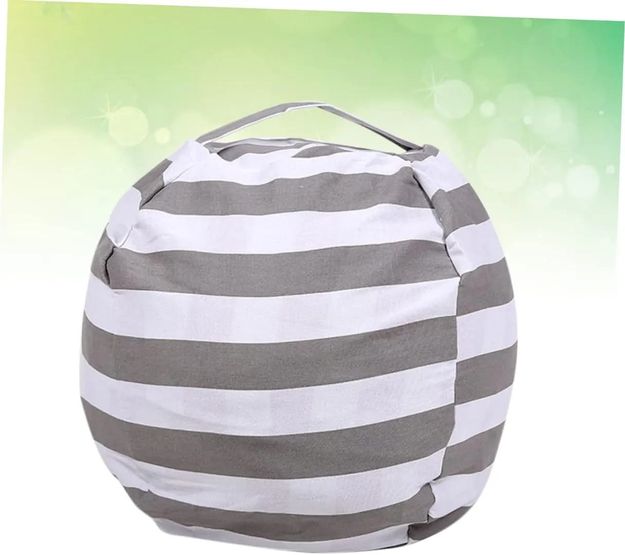 Soft Bag for Toys Large Capacity Plush Toy Storage scant fear sculptural and Girls Sofa Cushion Handle Grey Striped 