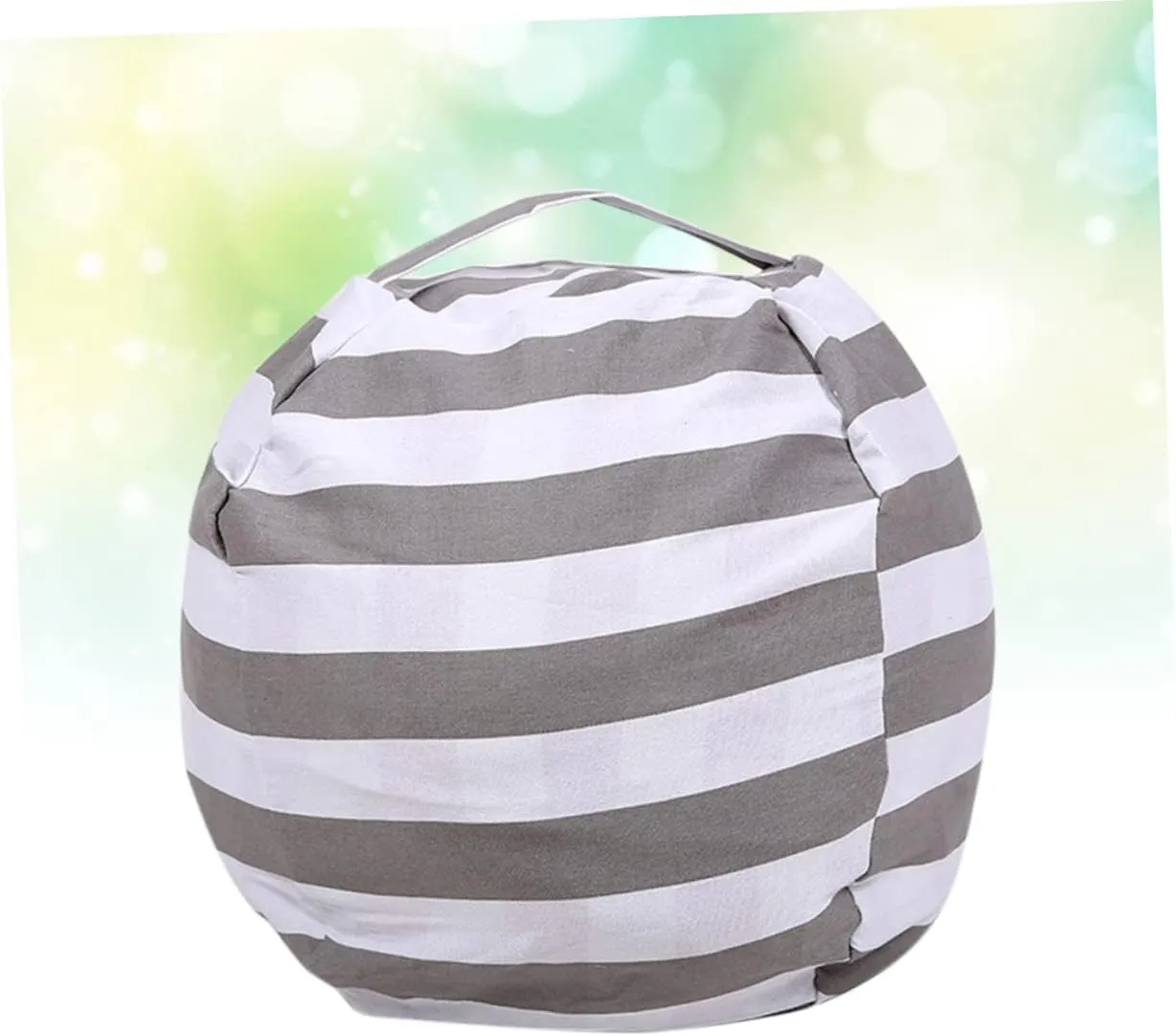 Soft Bag for Toys Large Capacity Plush Toy Storage scant fear sculptural and Girls Sofa Cushion Handle Grey Striped 
