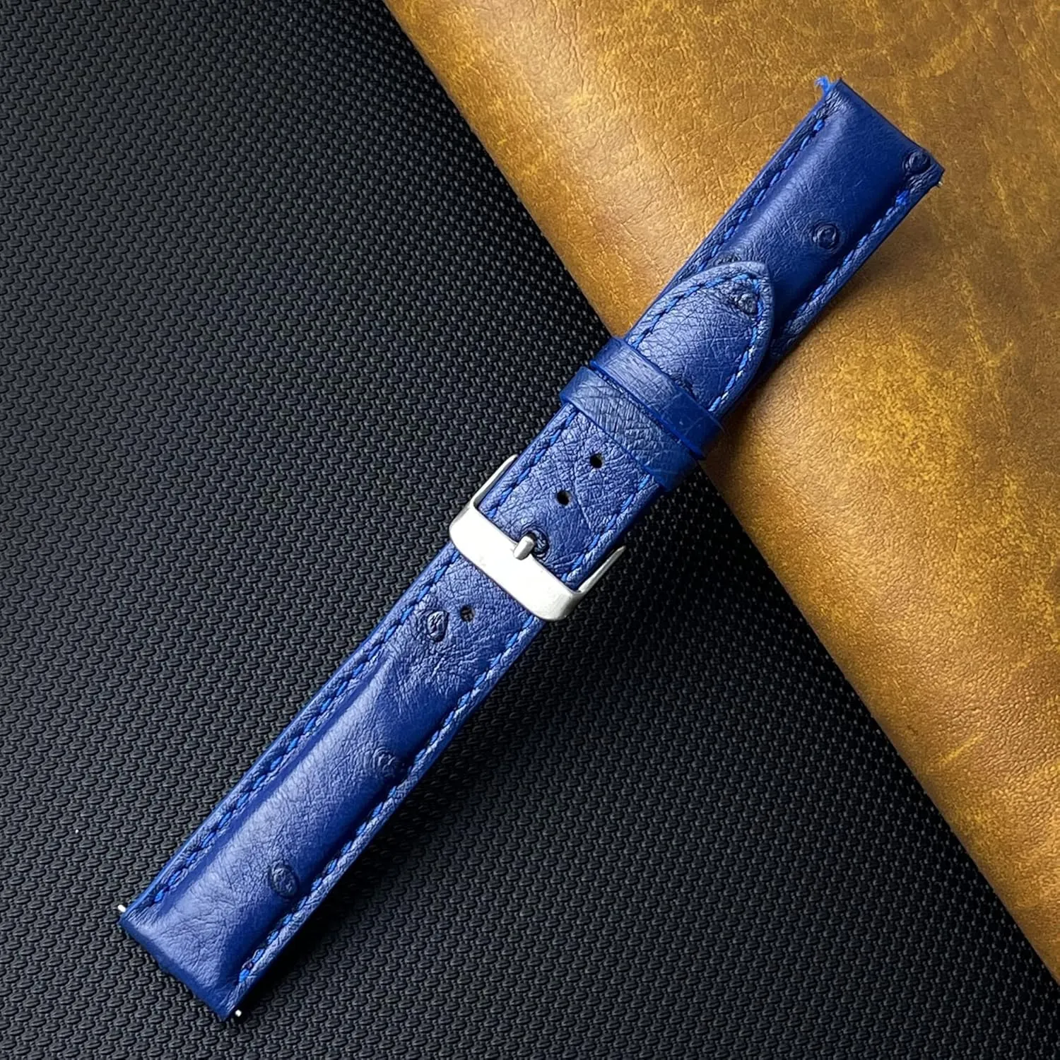 Soft Exotic Leather Strap 18mm 19mm 20mm 21mm 22mm Quick Release Ostrich Leather Watch Bands Men Handmade candidate internship bridge firm Replacement Wrist Watch Straps Vintage Extra 