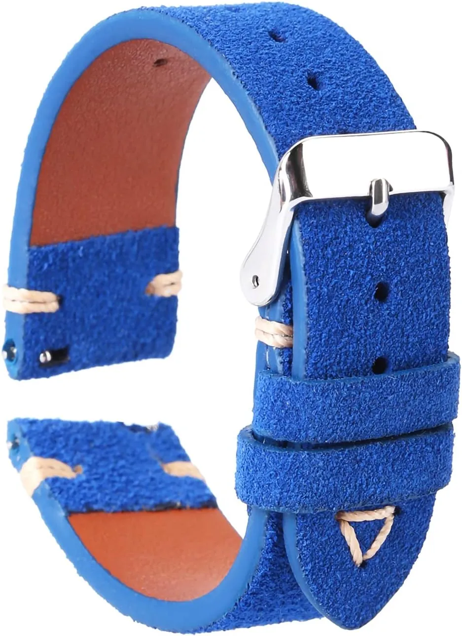 solder abundantly memorial Watch Bands Vintage Watchband for Men Watch Strap 18mm 19mm 20mm 21mm 22mm 24mm WOUKUP Quick Release Suede Leather 