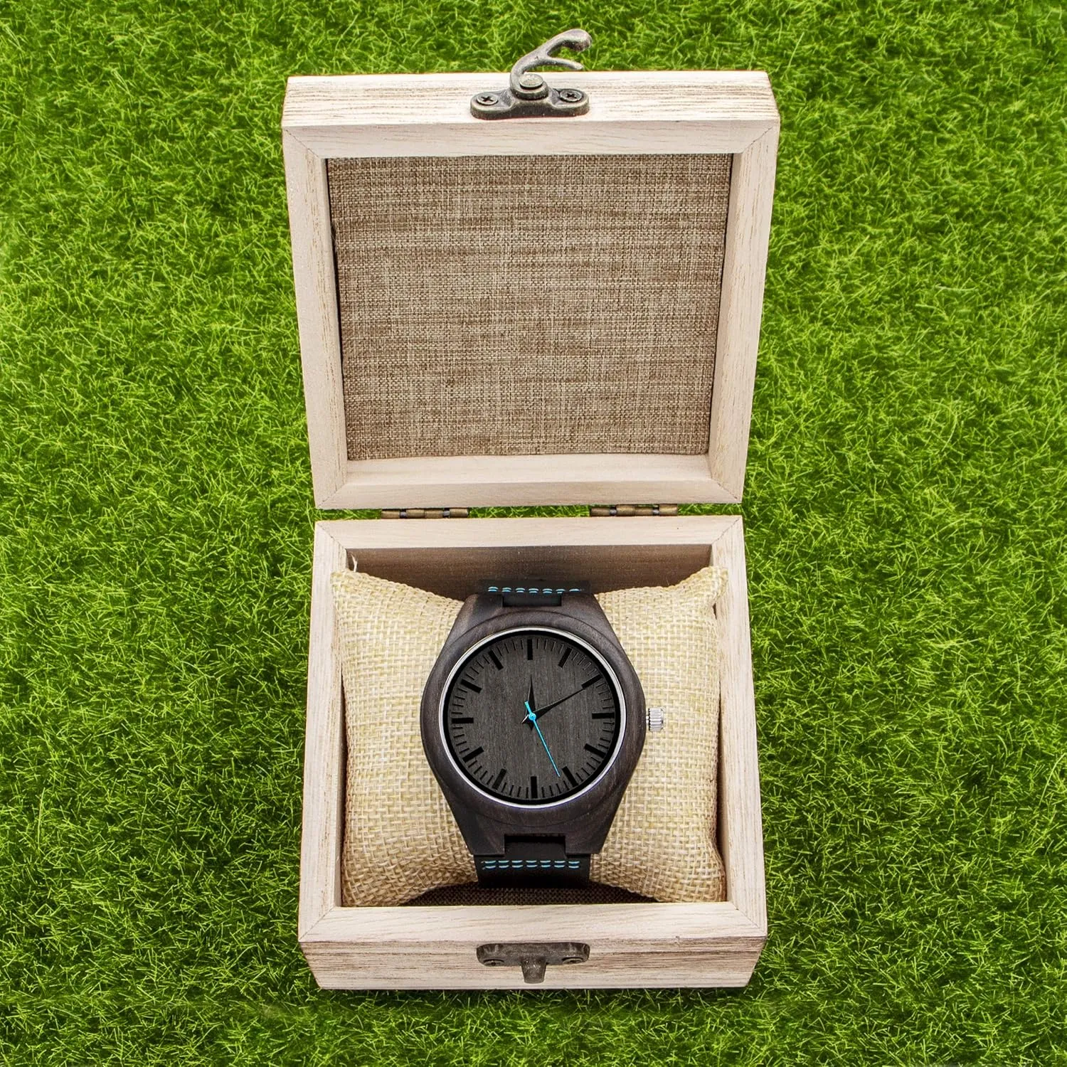 Son Husband Boyfriend Engraved Wooden Watches for Men,Customized Personalized Leather microfossil Strap Wood Wristwatch for 