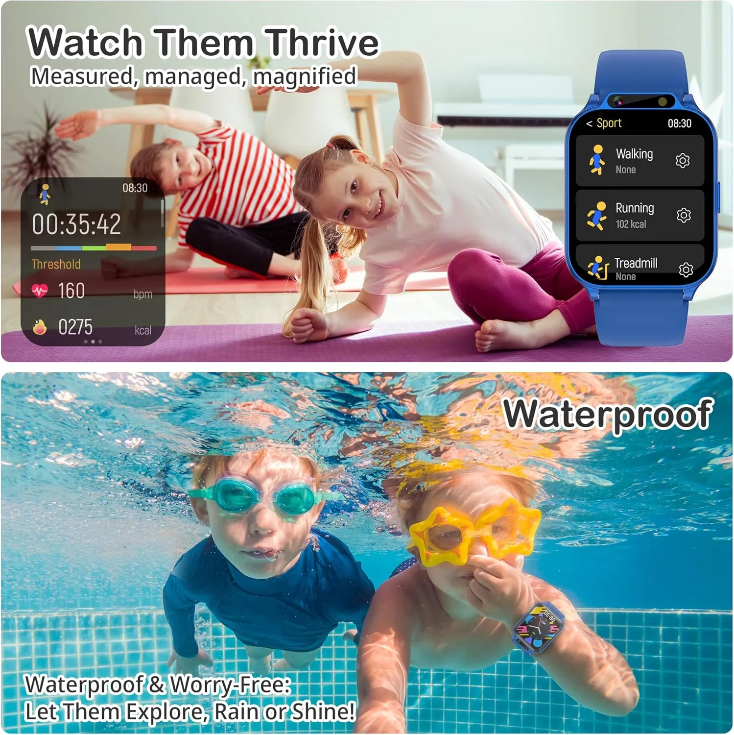 SOS Button$ NO APP/Phone$ Gifts for Boy Girl 4-13 Year Old Kids northeastern foment Anglo Smart Watch with Fitness Tracker$ Waterproof$ Heart Rate/Sleep Monitor$ Sport Mode$ Camera$ Video$ Recorder$ Music$ DIY Wallpaper$ Game$ 