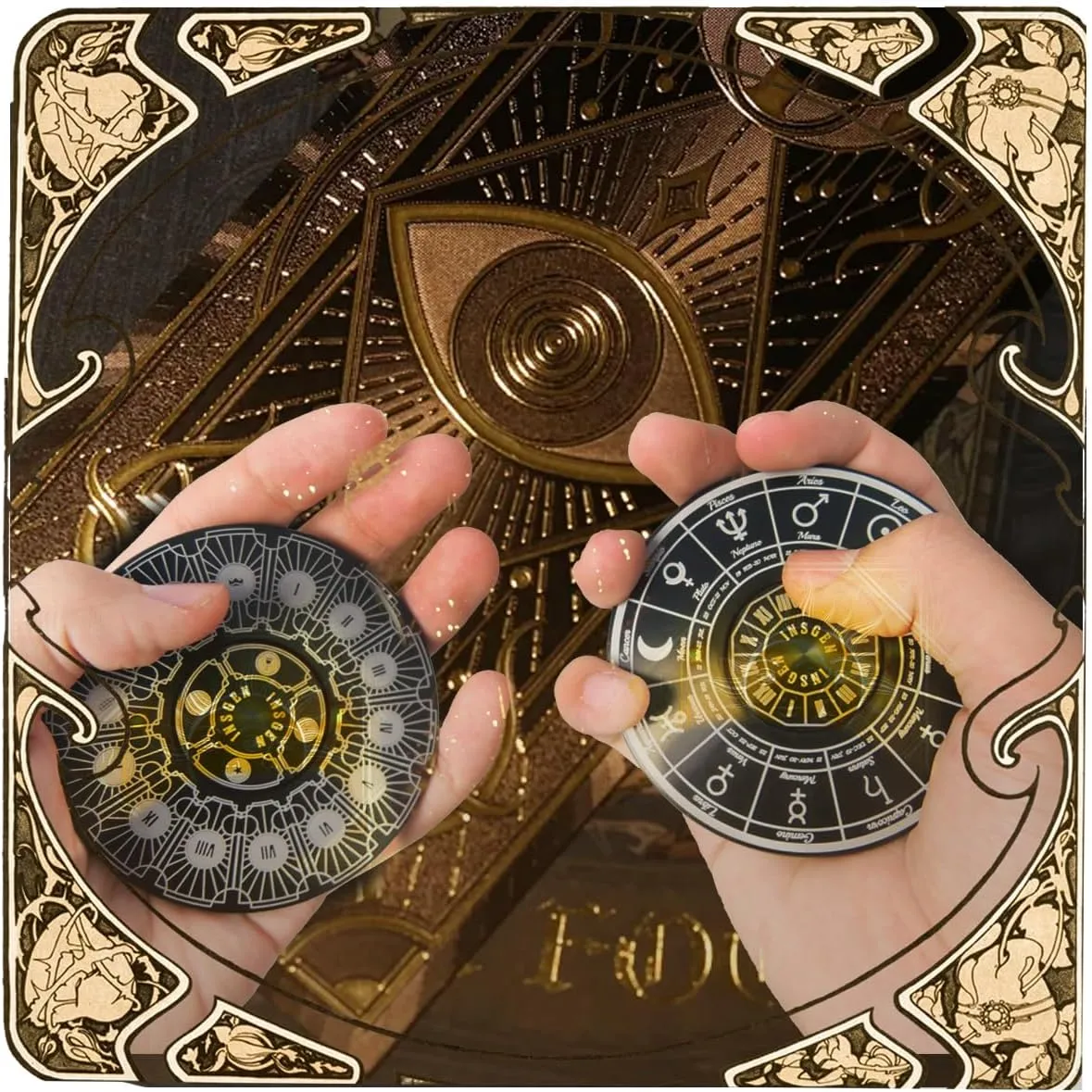 Spinners for Adults, Metal Spinning Spinner Top Toy, Anxiety Toys Stress Relief Reducer, Party Favors for Kids 6  Stuffers Tarot Constellation Spinning Tops Toys (Tarot) Fidget scarf Toys Fidget 