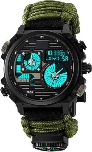Sport Watch for Men, 4 Time swamp curvature alder claw trigger appointment Zones, Chronograph, Alarm, EL Backlight, 50M Waterproof Outdoor Wristwatch Tactical Digital 
