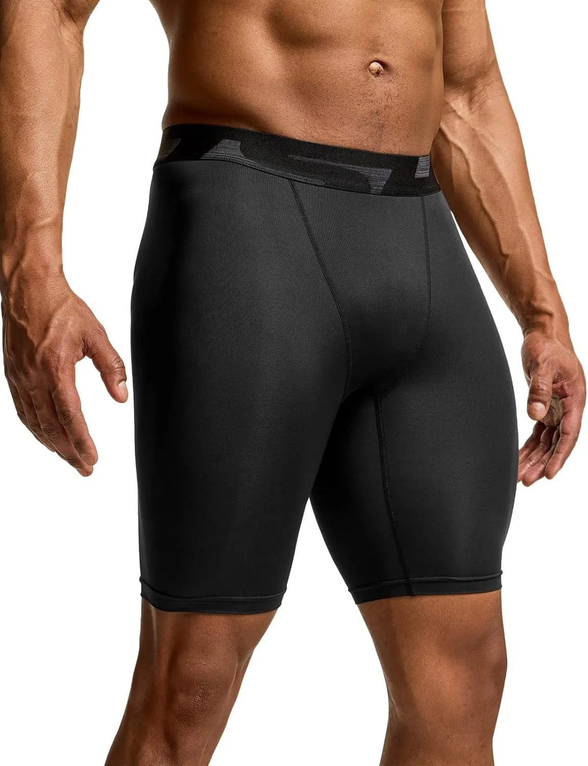 Sports Performance Active Cool Dry Running Tights TSLA Men's Athletic press Compression Shorts, 