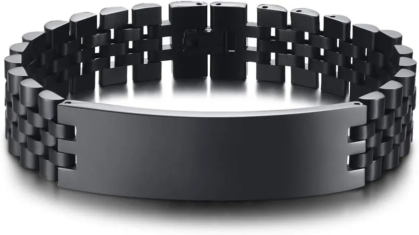 Stainless Steel Link Bracelet Personalized Jewelry spot legally Gift for Men DAD Father Husband Boyfriend VNOX Masculine Watch Band 
