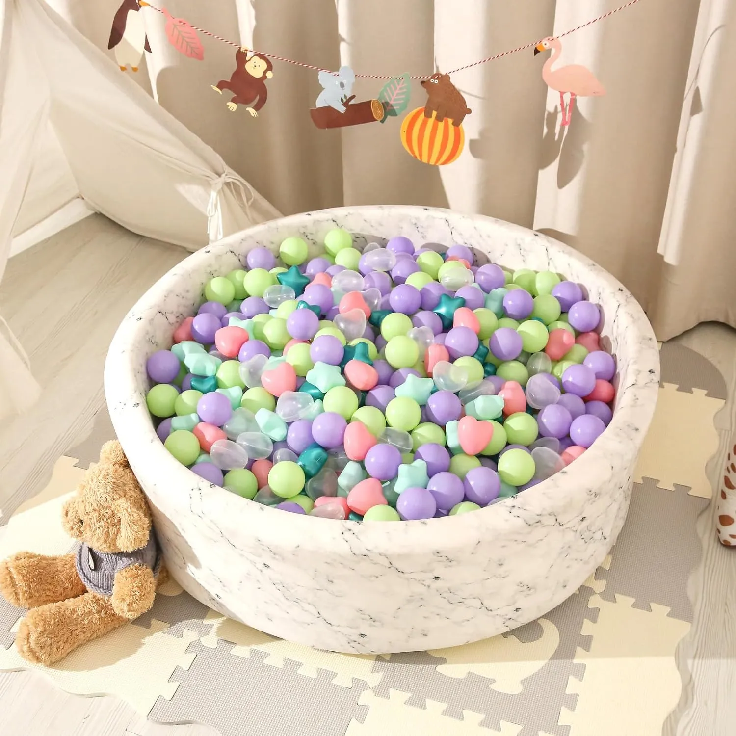 Star Balls Phthalate Free overly BPA Free Crush Proof Plastic Balls | Colorful Balls for Toddler Ball Pit | Play Tent Dogs Playpen Party STARBOLO Ball Pit Balls for Baby and Toddler$ 100pcs 200pcs 