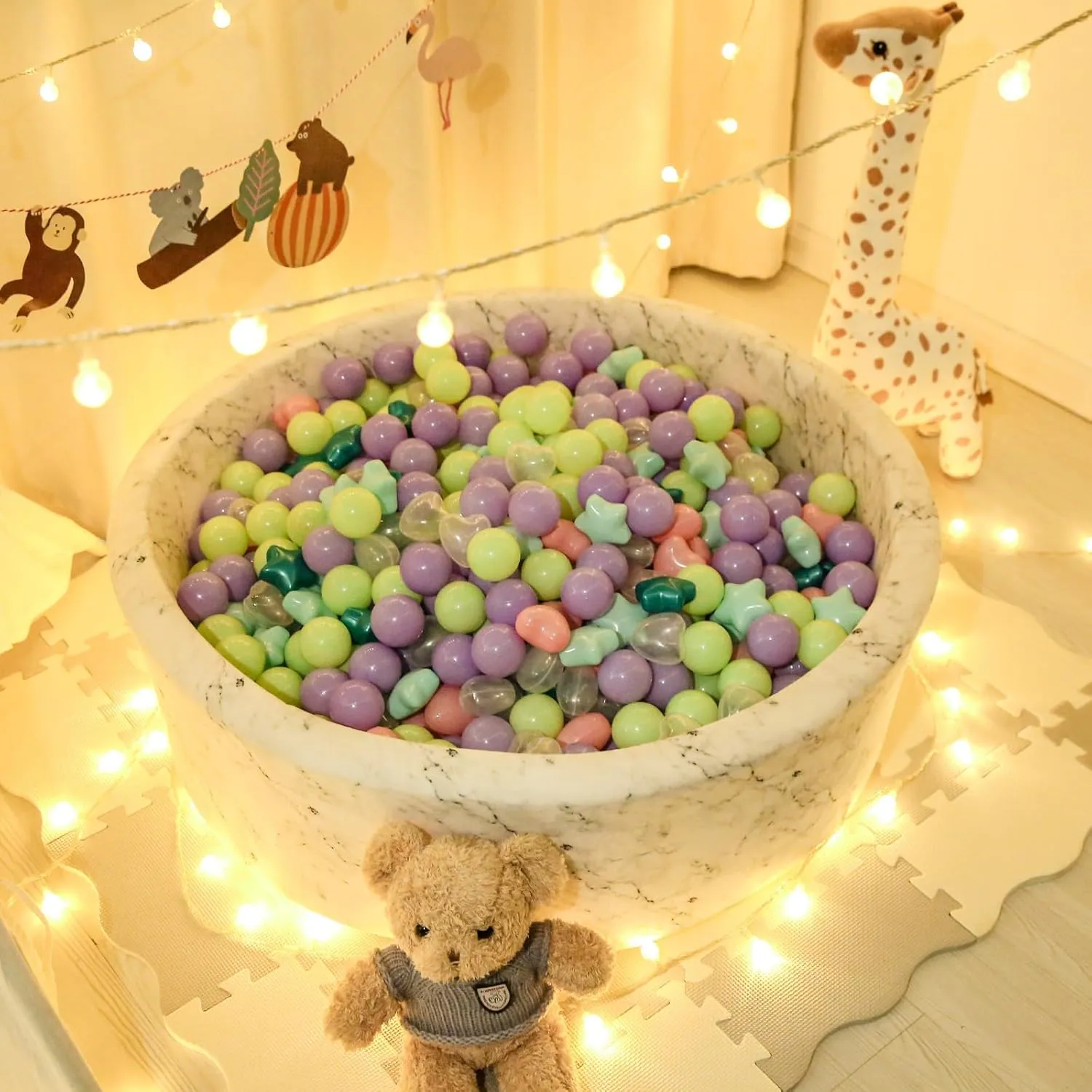 Star Balls Phthalate Free overly BPA Free Crush Proof Plastic Balls | Colorful Balls for Toddler Ball Pit | Play Tent Dogs Playpen Party STARBOLO Ball Pit Balls for Baby and Toddler$ 100pcs 200pcs 