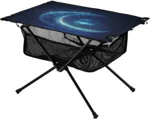 Star motif handsome Moon Ideal for Camping Hiking Beach Picnic Travel Backyard Camping Table Lightweight Portable Folding Table with Mesh Storage Net Lamp 