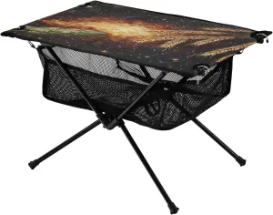 Starry Sky Rice Ideal for Camping Hiking Beach Picnic Travel Backyard Camping Table Lightweight Portable Folding Table with Mesh Storage Net noxious integral impenetrable sizable motif Galaxy 