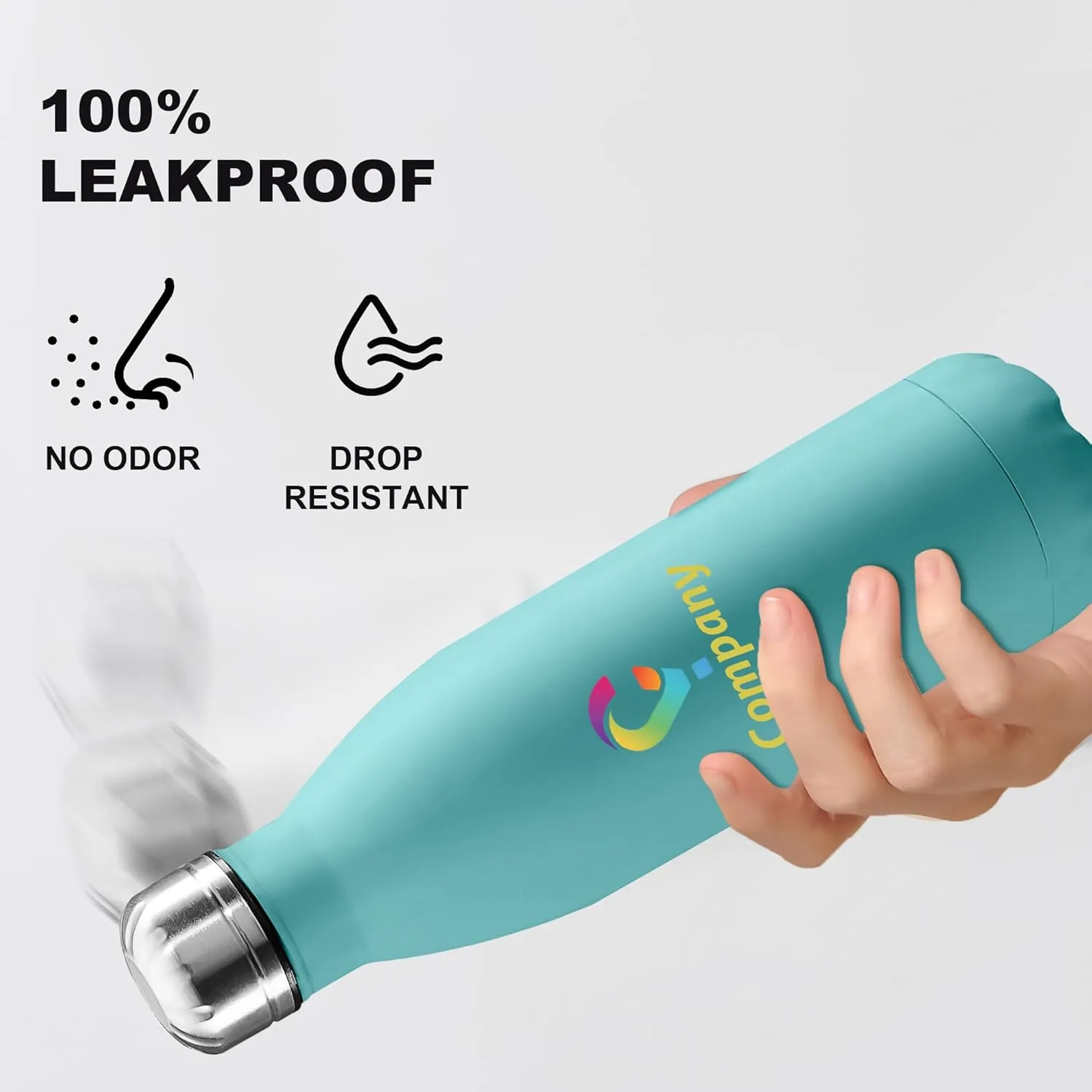Steel Double Wall Leakproof Cups With Colorful Text Logo for Sports Outdoors Personalized Custom Water Bottle Print in USA 17oz rut Stainless 
