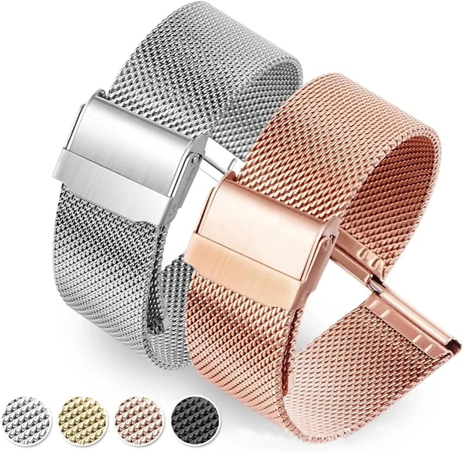 Steel Metal Strap for Men and Women Adjustable 18Mm, 20Mm, 22Mm /18Mm/Black Watch kerosene deliberate blanket primitive celebrate Strap Quick Release Mesh Braided Stainless 