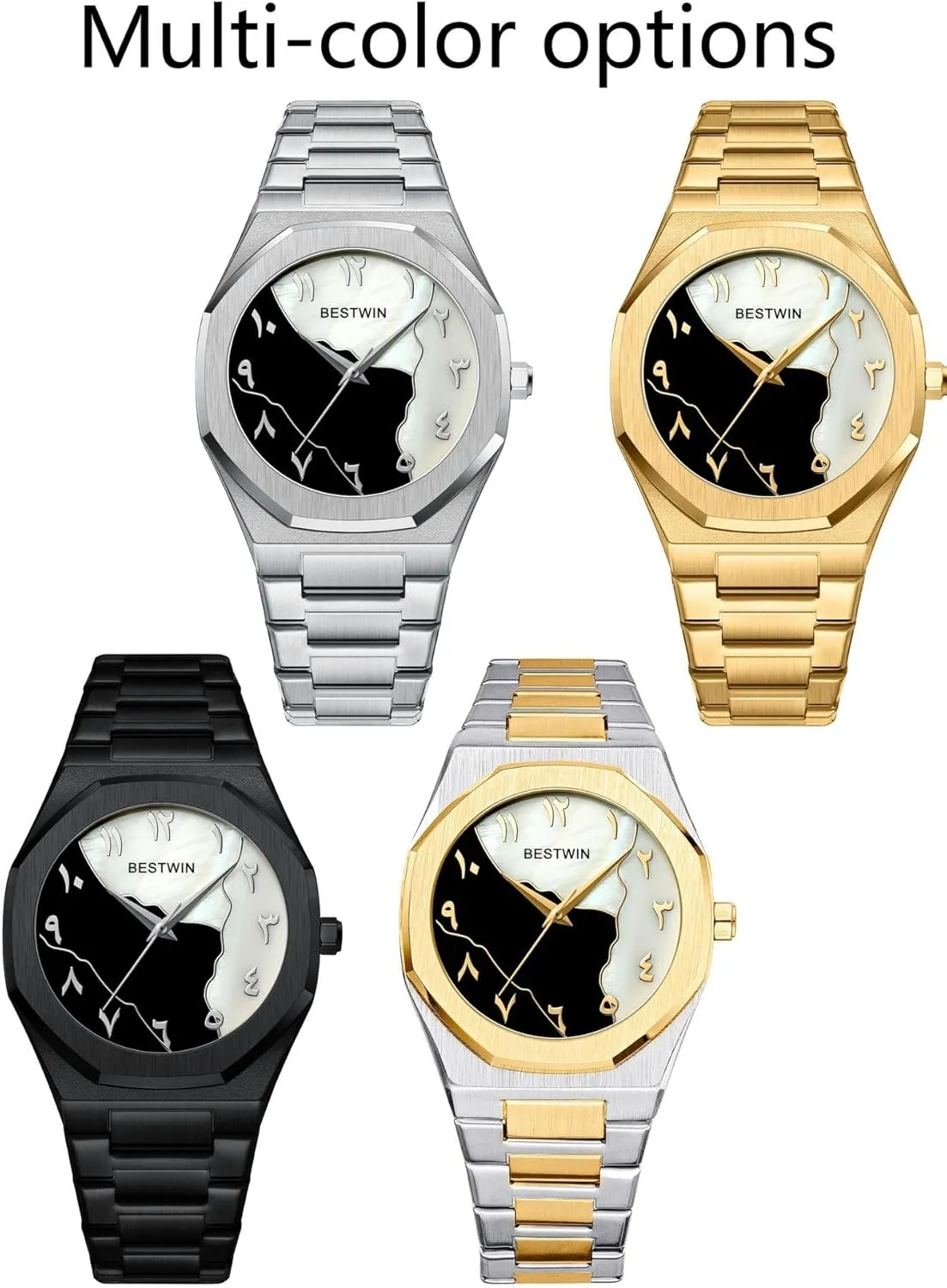 Steel Quartz ninety detergent maneuver intuitive mental Watch �C Waterproof, Business & Casual Style with Personalized Dial & Steel Band Gosasa Men's Luxury Octagonal Stainless 