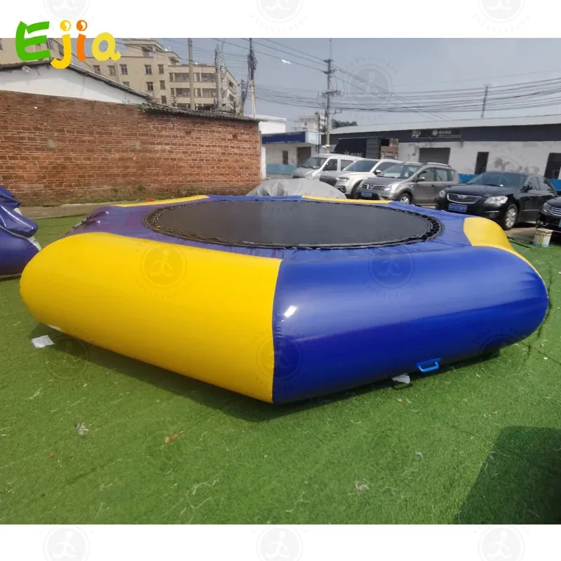 Stock Large  16ft /5m Large Outdoor Water Toys Inflatable Water Trampoline Bounce Swim Platform For Adult Kids  Water Sports