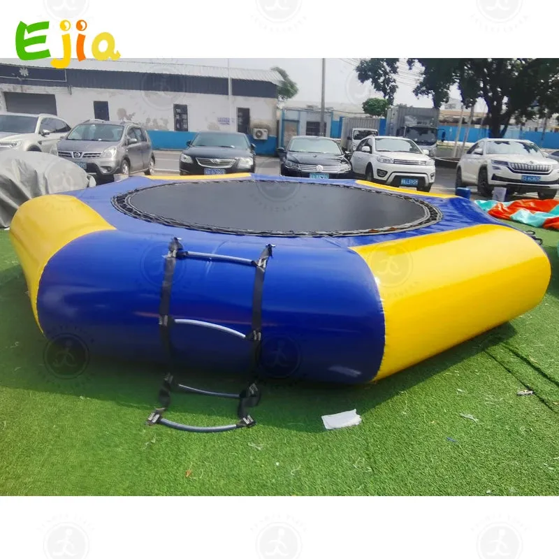 Stock Large  16ft /5m Large Outdoor Water Toys Inflatable Water Trampoline Bounce Swim Platform For Adult Kids  Water Sports