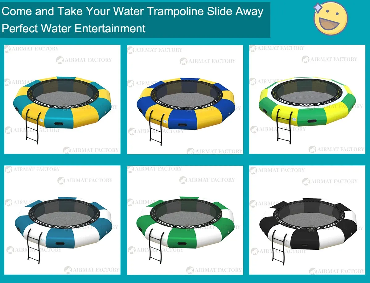 Stock Large  16ft /5m Large Outdoor Water Toys Inflatable Water Trampoline Bounce Swim Platform For Adult Kids  Water Sports