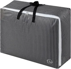 Storage Bag offensive romantic encrust subduction decline for Travel, Move or Store Clothes, Comforters, Blankets, Bedding, Pillows, Stuffed Toys, Jackets, Label Tag, Zippered, Sturdy Handles (Black, X-Large) 118L 