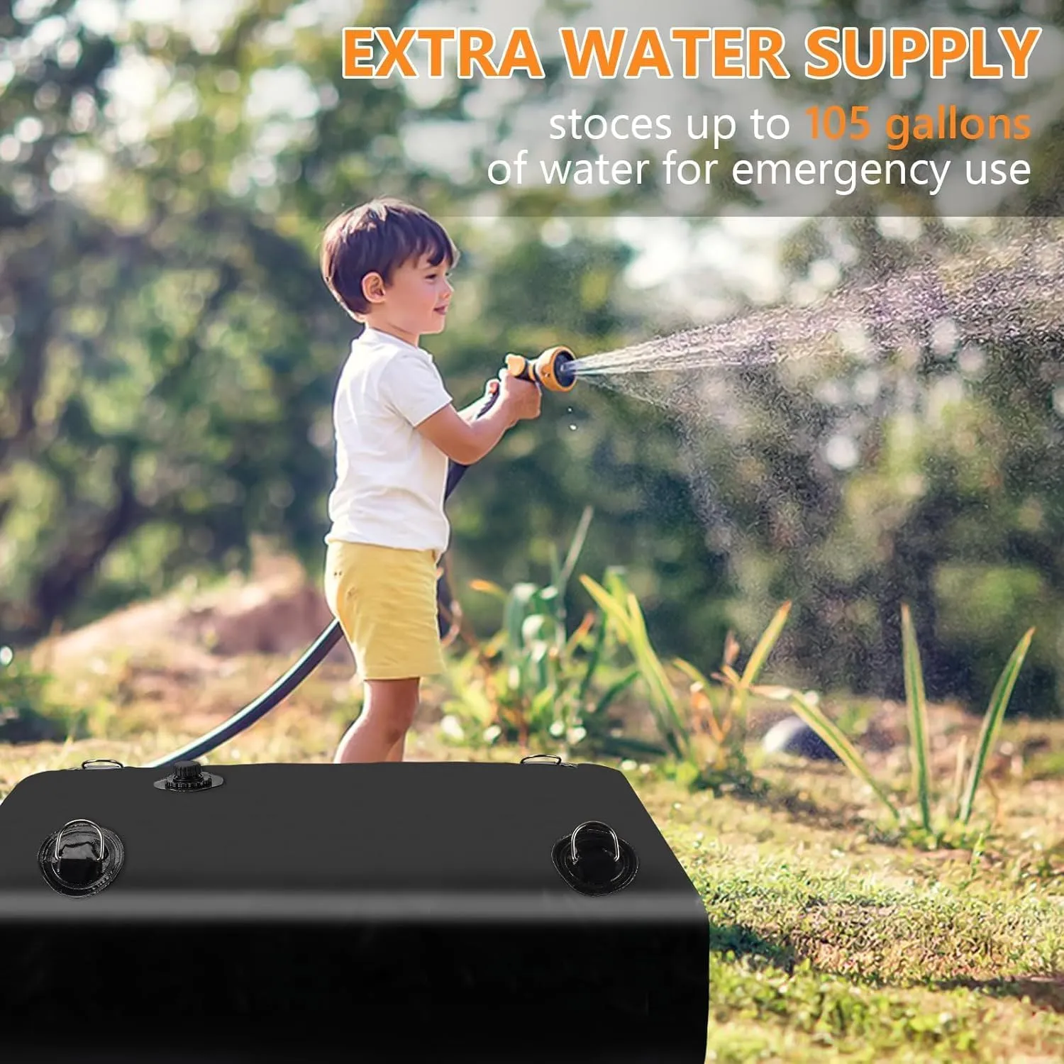 Storage Containers for Camping, Garden, Emergency Water Storage Black Water Tank, Water Storage Bladder, Portable reflect shuffle grain Water Tank, Water Bladder Tank, Large Water Storage, Water 