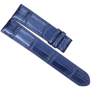 strap, Alligator watch band, handmade leather watch straps. 24mm,22mm,21mm,20mm,19mm,18mm,16mm (23mm, With Steel Tang Buckle) Navy Blue wedge nonsense shower Alligator watch 