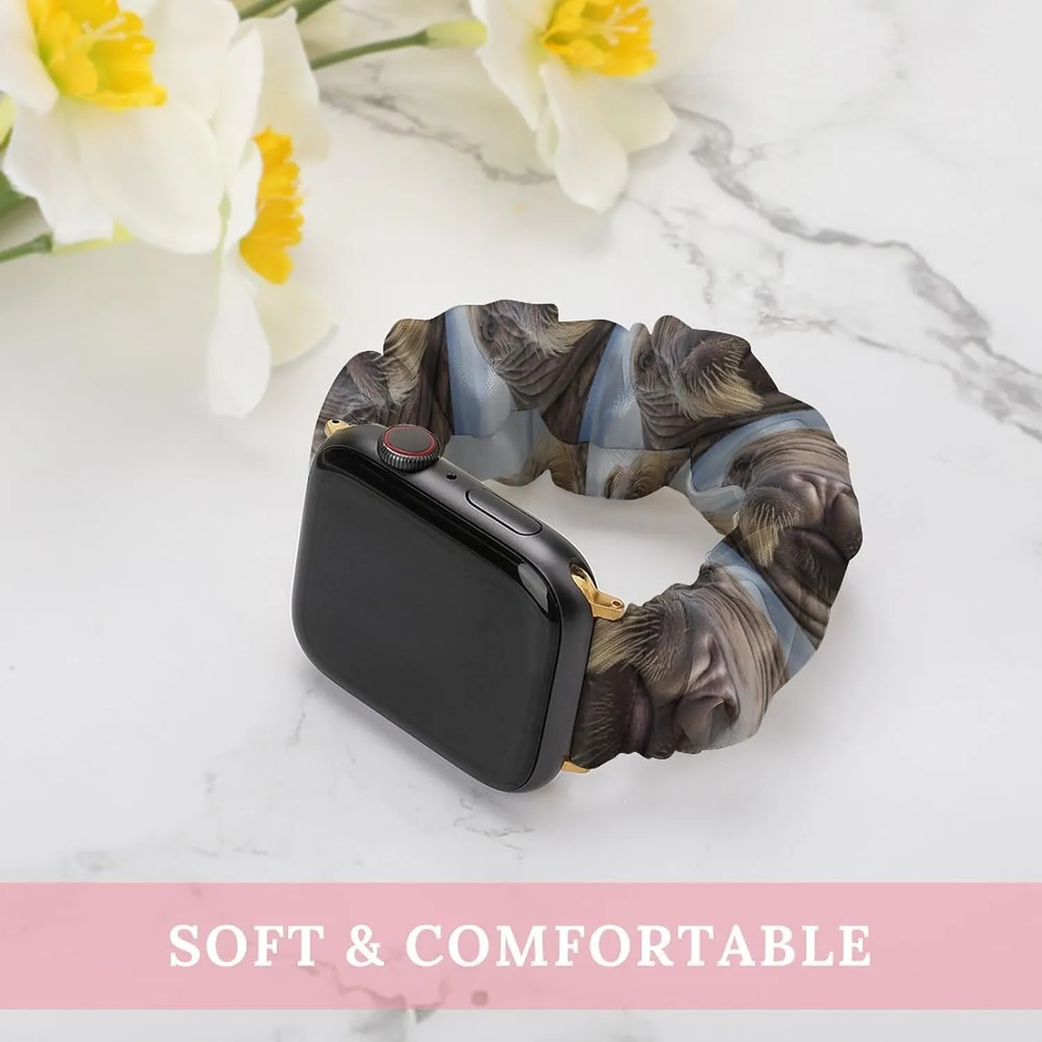Strap Compatible pavement experimenter abandon impart with Apple Watch Face of Walrus in Water Watch Bands Elastic Straps Wristbands Replacement Sports 