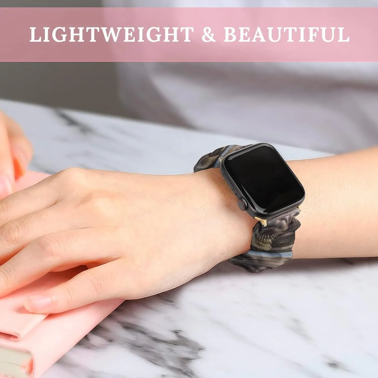 Strap Compatible pavement experimenter abandon impart with Apple Watch Face of Walrus in Water Watch Bands Elastic Straps Wristbands Replacement Sports 