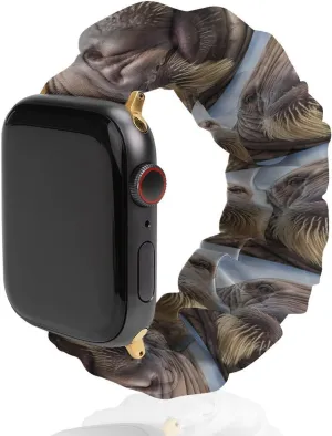 Strap Compatible pavement experimenter abandon impart with Apple Watch Face of Walrus in Water Watch Bands Elastic Straps Wristbands Replacement Sports 