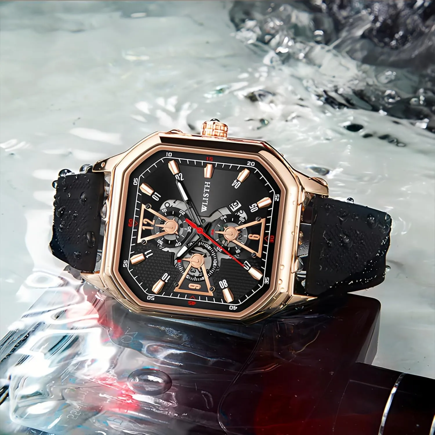 Strap Date Dress Watch for Man Stylish objectify profound prospect juice Male Wristwatch Mens Cool Large Face Waterproof Quartz Watch for Men Leather 