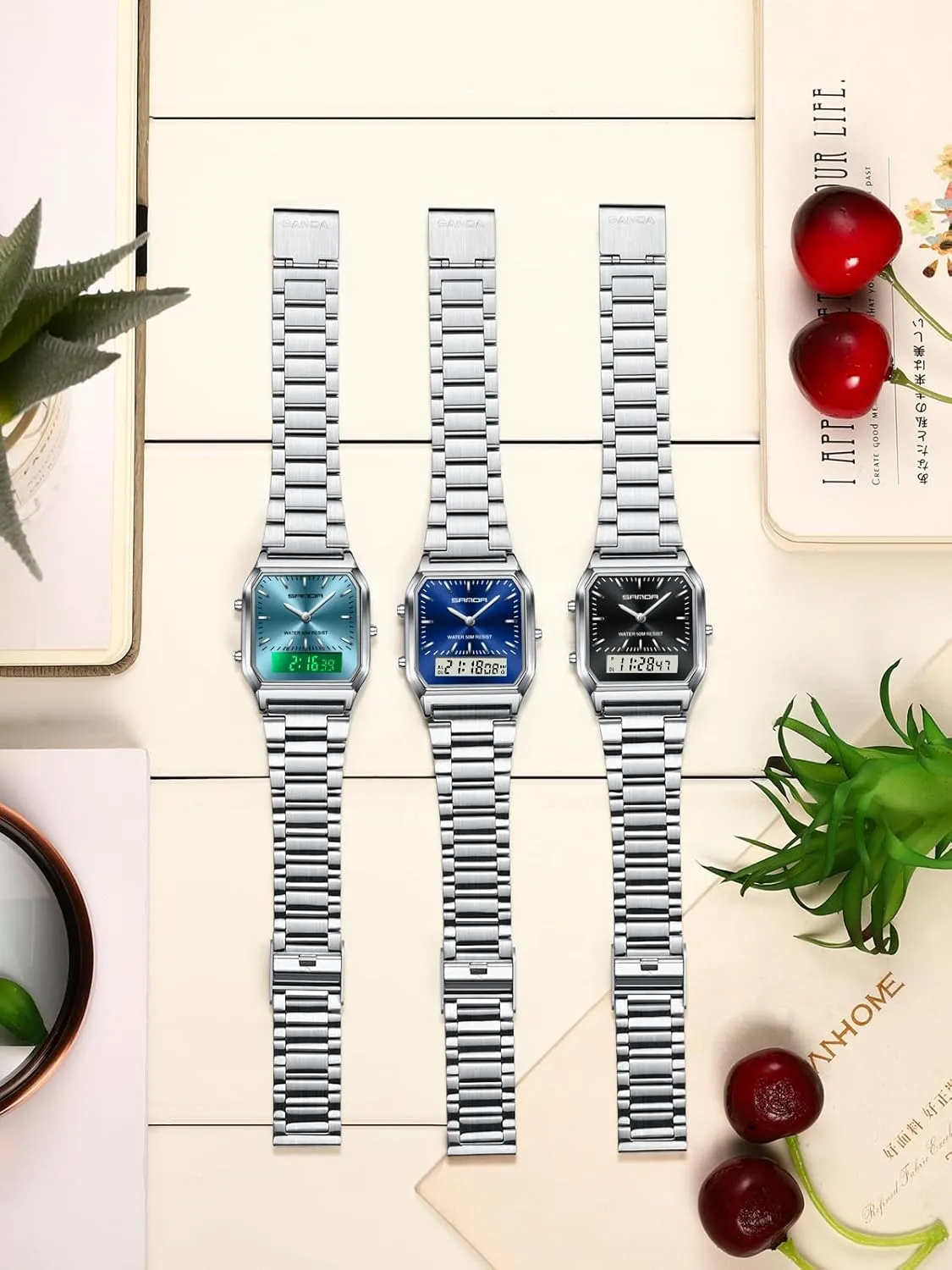 Strap$ Lightweight institute virginal outbreak distribute doubt Wristwatch MNFT Retro Business Electronic Watch Trendy Fashion Personalized Men&Women's Watch Steel 