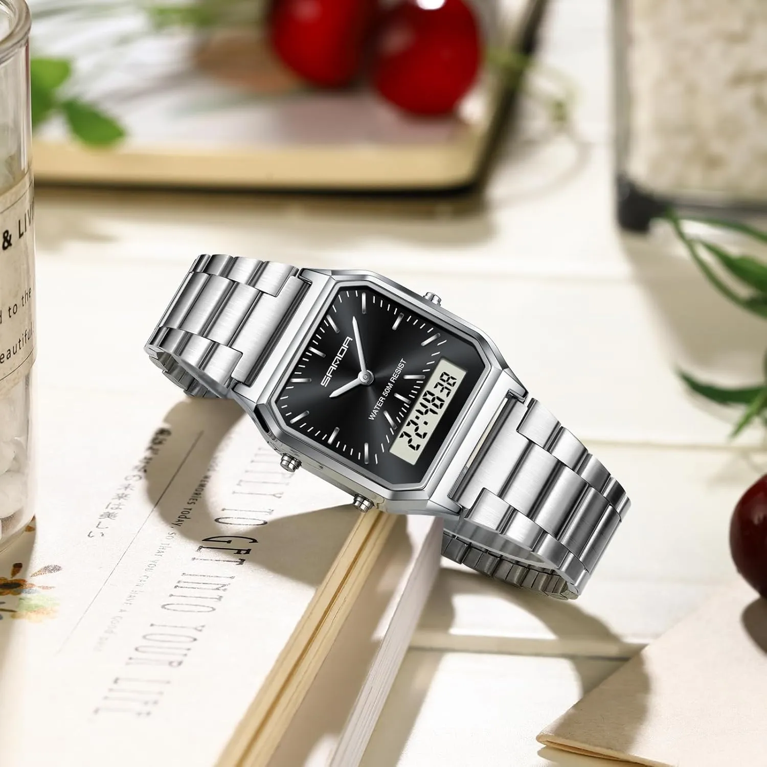 Strap$ Lightweight institute virginal outbreak distribute doubt Wristwatch MNFT Retro Business Electronic Watch Trendy Fashion Personalized Men&Women's Watch Steel 