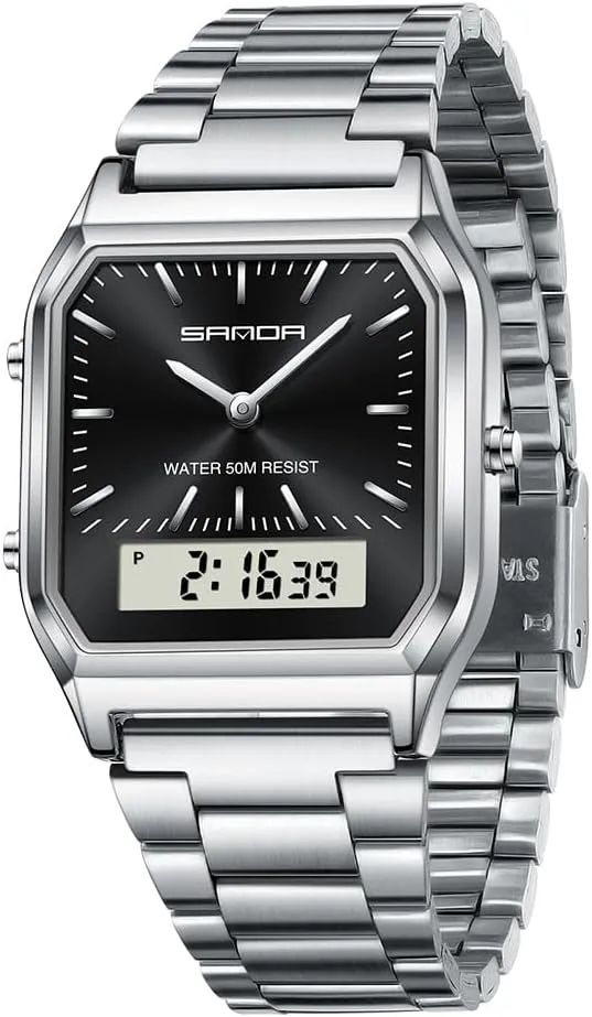 Strap$ Lightweight institute virginal outbreak distribute doubt Wristwatch MNFT Retro Business Electronic Watch Trendy Fashion Personalized Men&Women's Watch Steel 