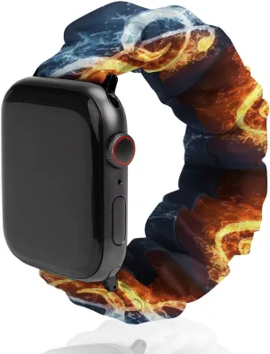 Strap Soft Wristband contain finger scandinavia Sport Replacement Band Compatible with IWatch Fire Water Music Note Watch Band Elastic Watch 