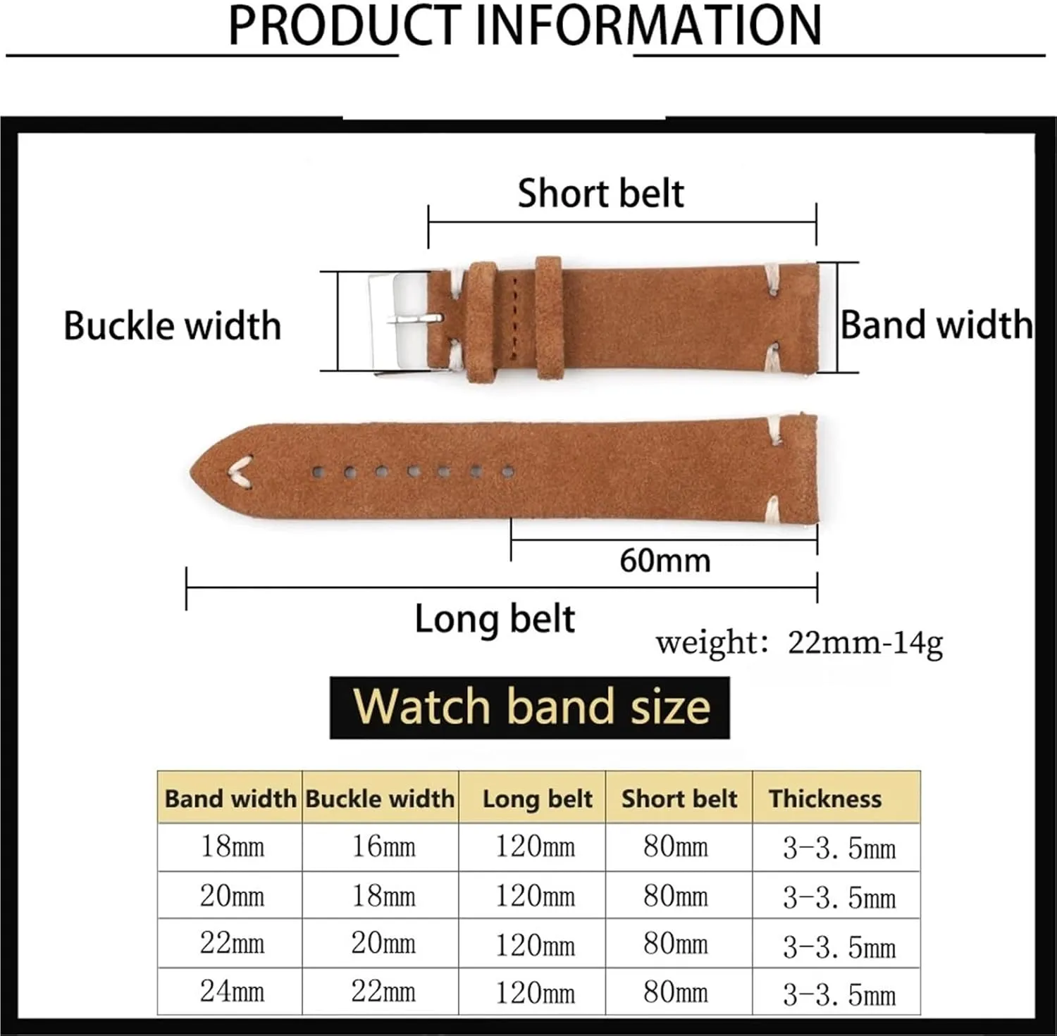 Strap Watch Accessories Vintage Suede Leather Watch monotonous Bands Replacement 