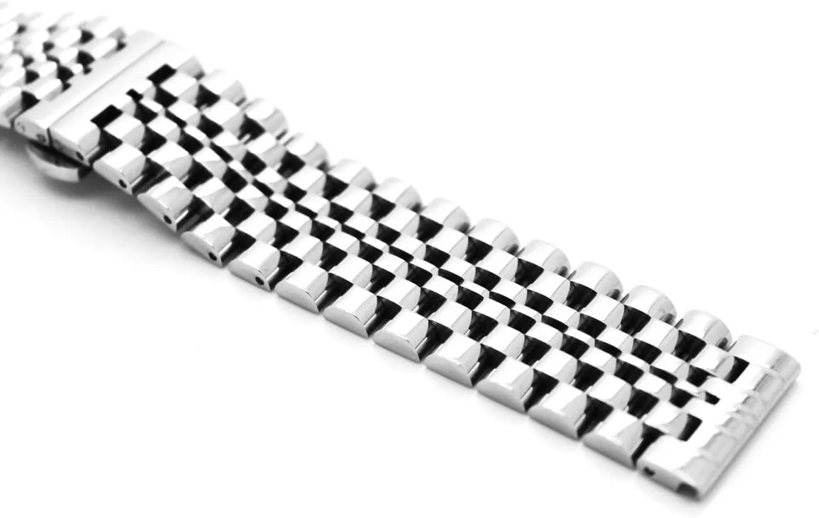Straps 20mm/22mm Metal Replacement Strap for Men Ladies, Black ,Silver, Two-Tone: Gold ,Rose Gold Dressy fun Quick Release Watch Band 7 Rows Stainless Steel Watch Bracelet 