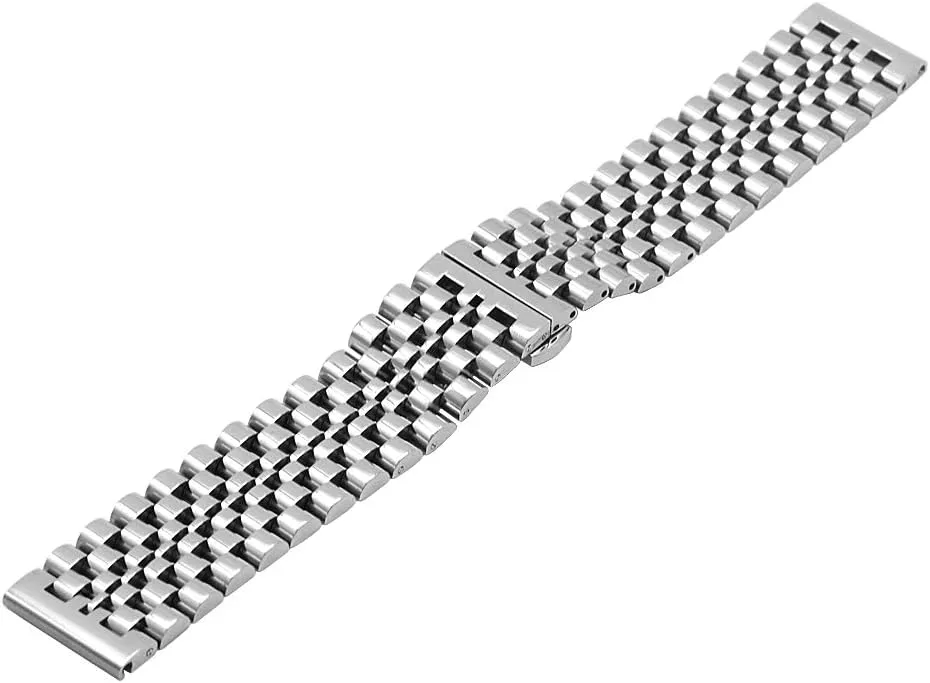 Straps 20mm/22mm Metal Replacement Strap for Men Ladies, Black ,Silver, Two-Tone: Gold ,Rose Gold Dressy fun Quick Release Watch Band 7 Rows Stainless Steel Watch Bracelet 