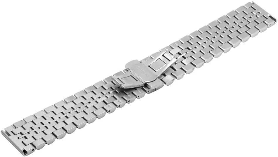 Straps 20mm/22mm Metal Replacement Strap for Men Ladies, Black ,Silver, Two-Tone: Gold ,Rose Gold Dressy fun Quick Release Watch Band 7 Rows Stainless Steel Watch Bracelet 