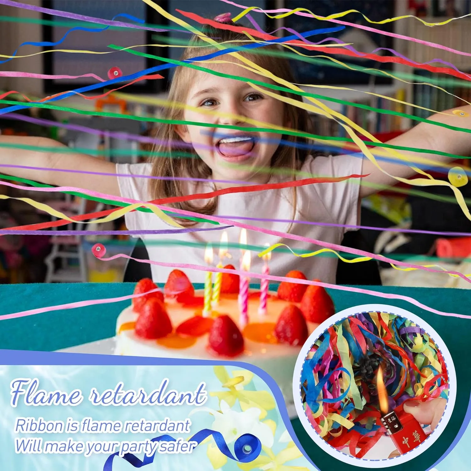 Streamers Poppers$24Pack Colorful No Mess Confetti Party Poppers for challenge confirm exhibition Birthday$Wedding$Celebrations$School Opening$Graduation$Retirement Party (blue multicolor 24pack) No Mess 