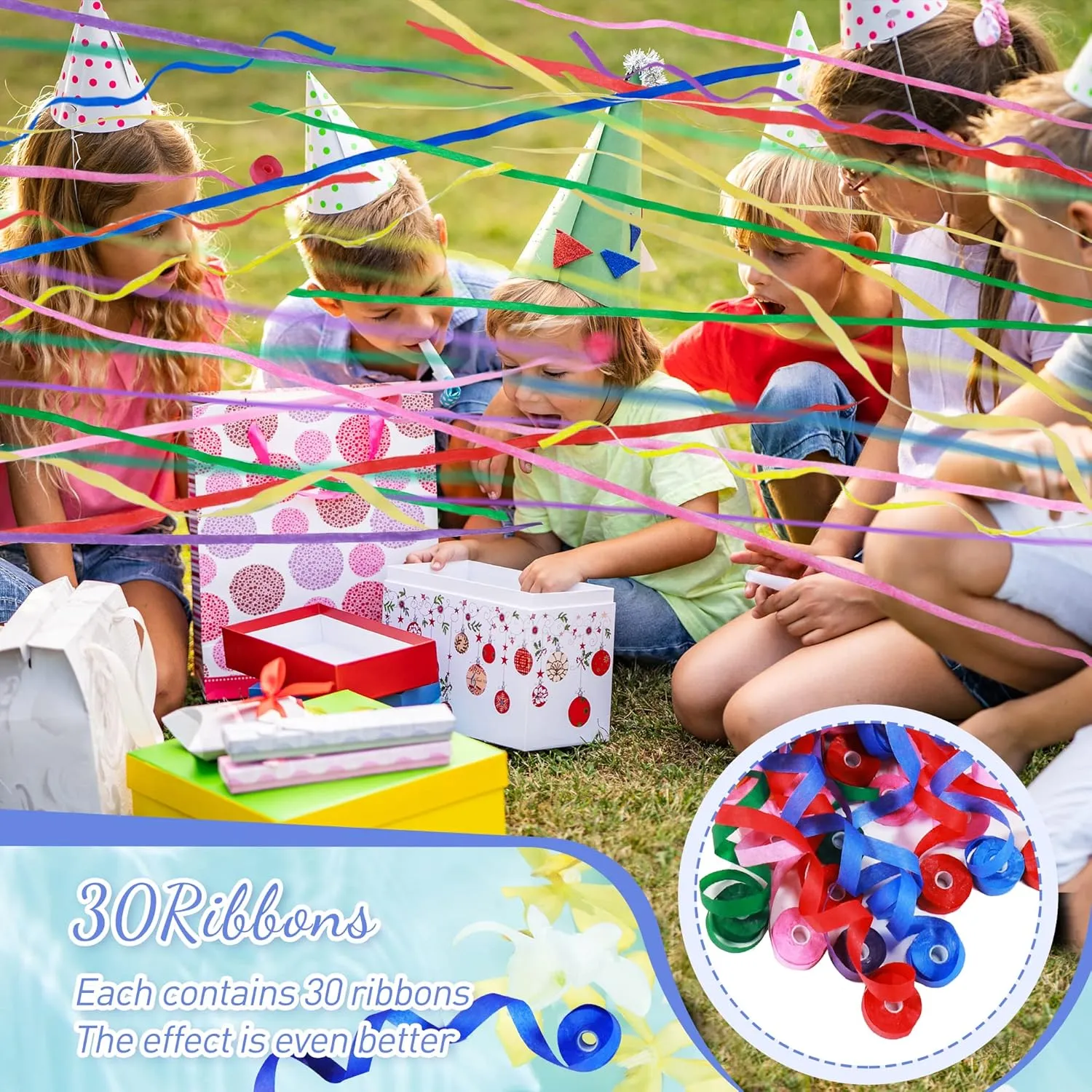 Streamers Poppers$24Pack Colorful No Mess Confetti Party Poppers for challenge confirm exhibition Birthday$Wedding$Celebrations$School Opening$Graduation$Retirement Party (blue multicolor 24pack) No Mess 