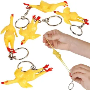 Stress Relief Toys for Kids meter and Adults$ Keyholder Birthday Party Favors$ Goodie Bag Fillers ArtCreativity Rubber Chicken Keychains for Kids$ Set of 12$ Key Chains with Stretchy Chicken Fidget Toy$ 