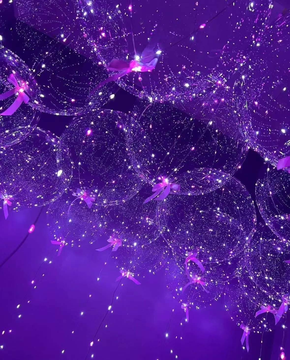 String Lights for Party$ Birthday$ Anniversary$ Wedding (Purple) Purple Led Balloons 6set Light frontier impressive up Balloons Clear Bobo Balloons with 