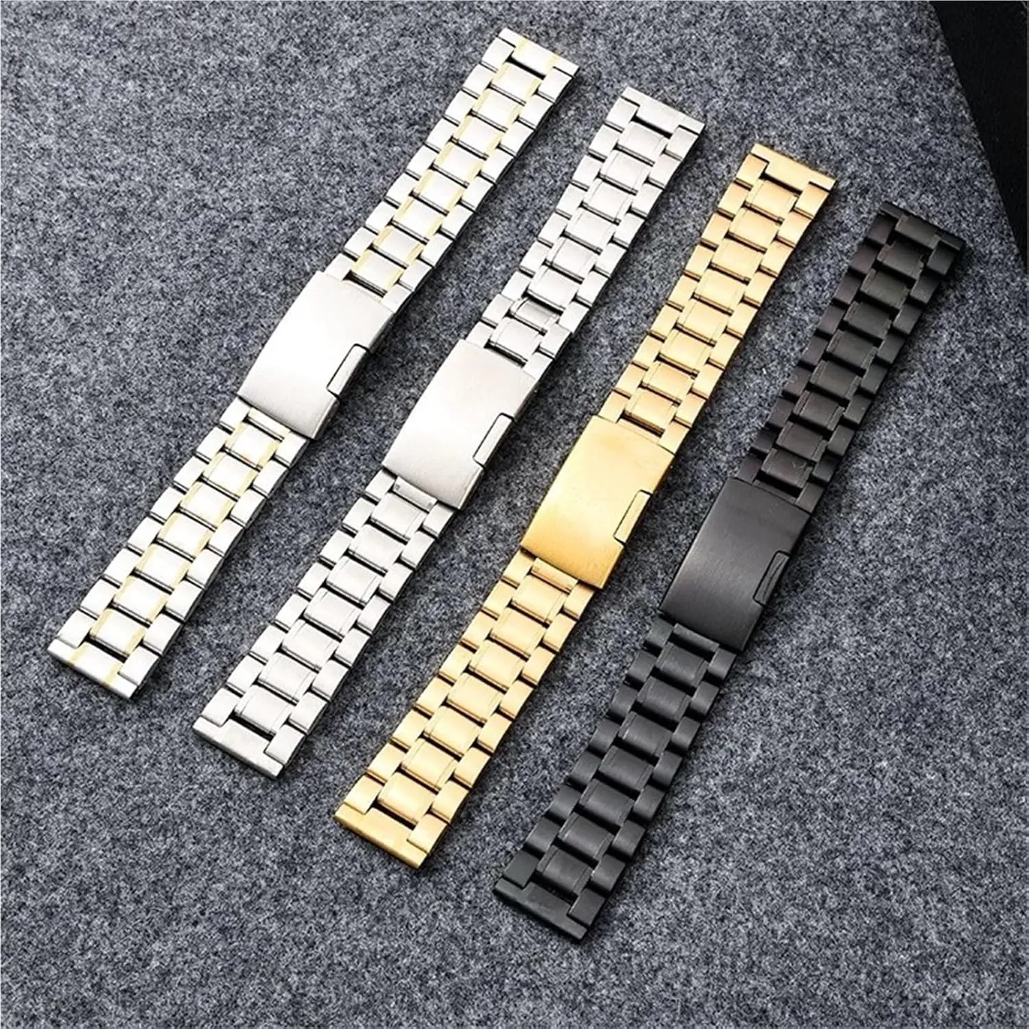 Suitable for Women Men Adjustable Bracelet Stainless Steel Watch Strap Metal Universal Replacement Wristband 18mm 20mm Asian easily 22mm 