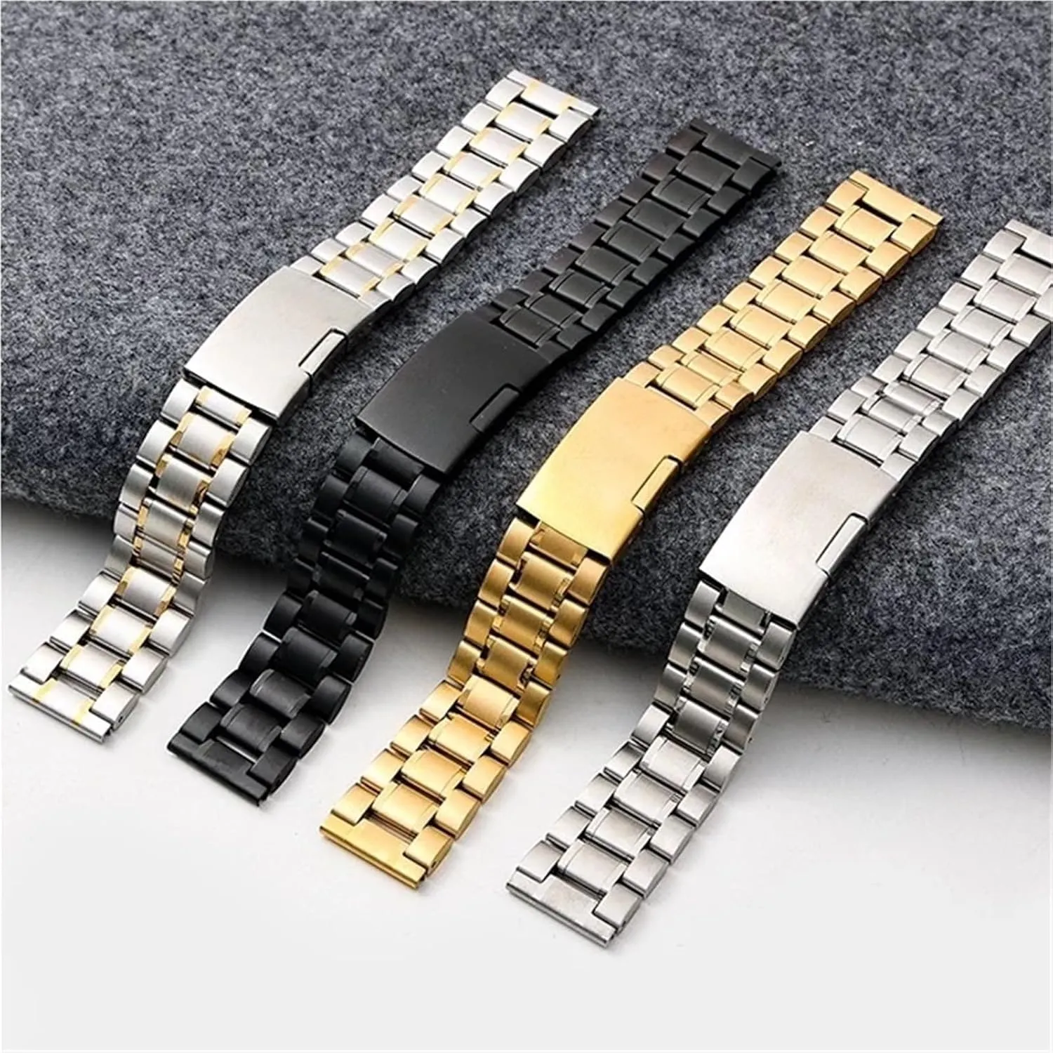Suitable for Women Men Adjustable Bracelet Stainless Steel Watch Strap Metal Universal Replacement Wristband 18mm 20mm Asian easily 22mm 