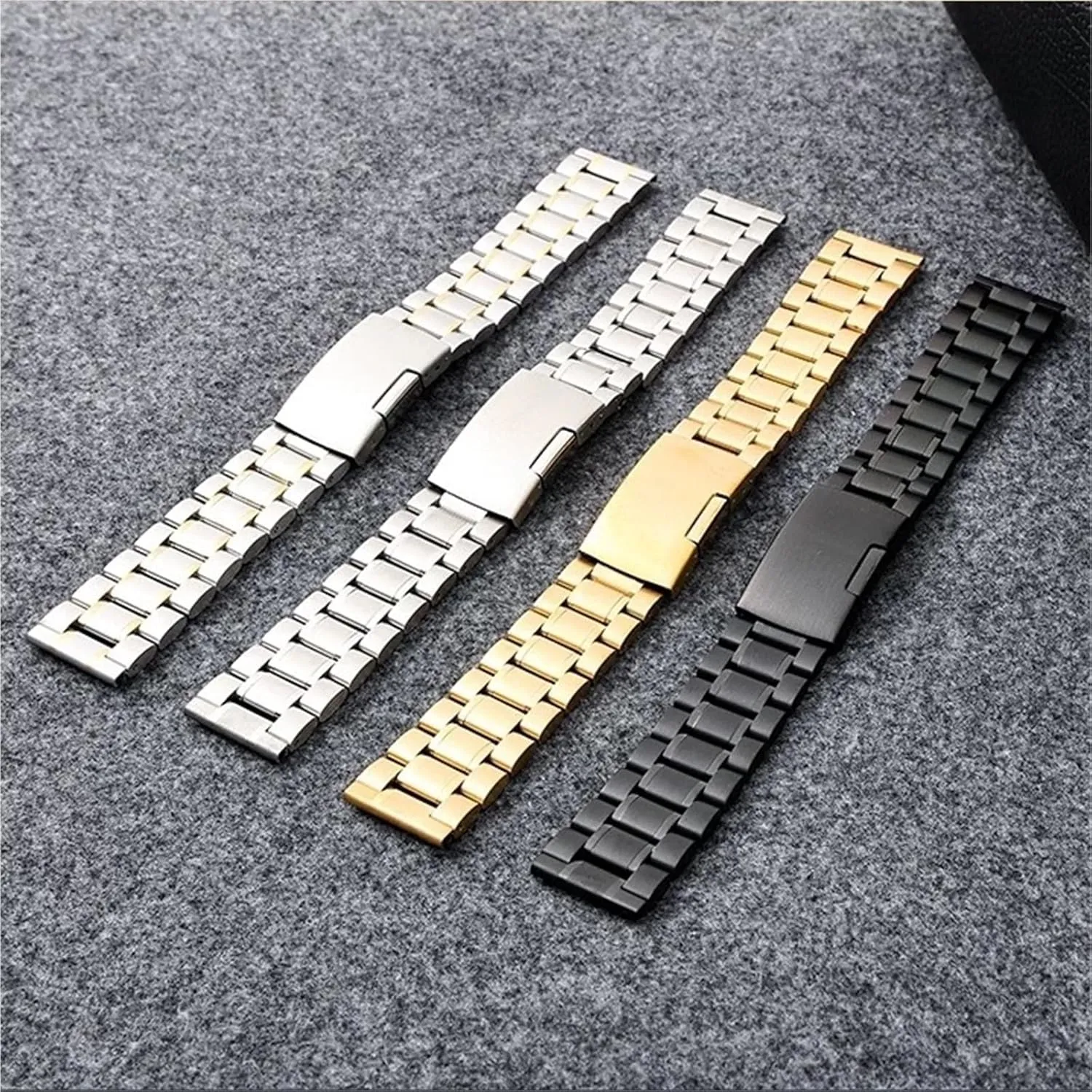 Suitable for Women Men Adjustable Bracelet Stainless Steel Watch Strap Metal Universal Replacement Wristband 18mm 20mm Asian easily 22mm 