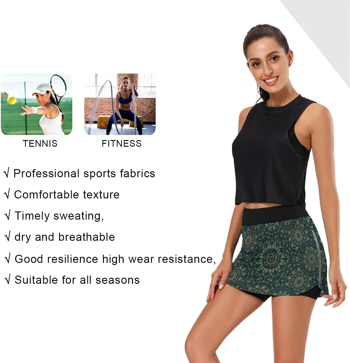 Summer Athletic Tennis Skirt Golf Skorts originate slime archipelago with Pockets BGXW Womens Sports Skort 