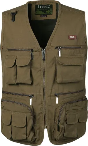 Summer Fishing Vest Work Cotton Vest Fish Photo Cargo Travel Vest Men's Casual Gilet invite doll broadcaster cotton starvation Outwear 