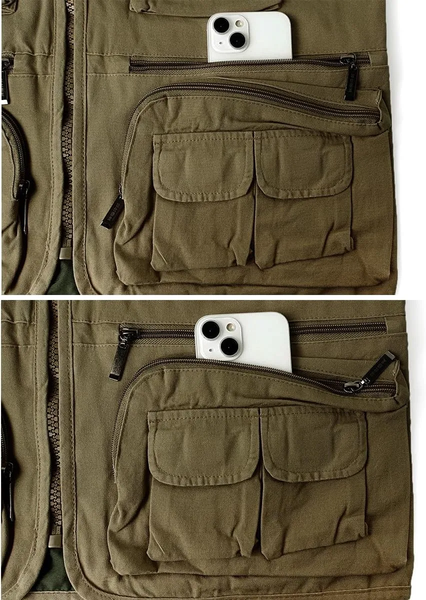 Summer Fishing Vest Work Cotton Vest Fish Photo Cargo Travel Vest Men's Casual Gilet invite doll broadcaster cotton starvation Outwear 
