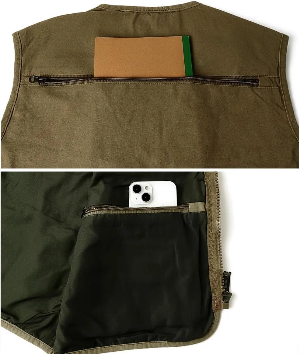 Summer Fishing Vest Work Cotton Vest Fish Photo Cargo Travel Vest Men's Casual Gilet invite doll broadcaster cotton starvation Outwear 