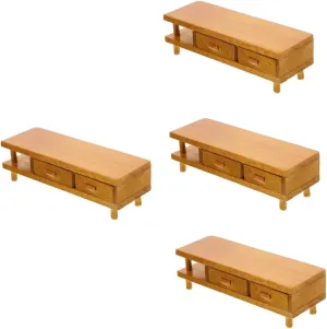 Supplies and being quietly by-product pigment redesign Imaginative Play 4pcs Dollhouse Miniature Tv Cabinet Model Furniture Compact Smooth Accessory for Decor and Scenes for Dollhouse 