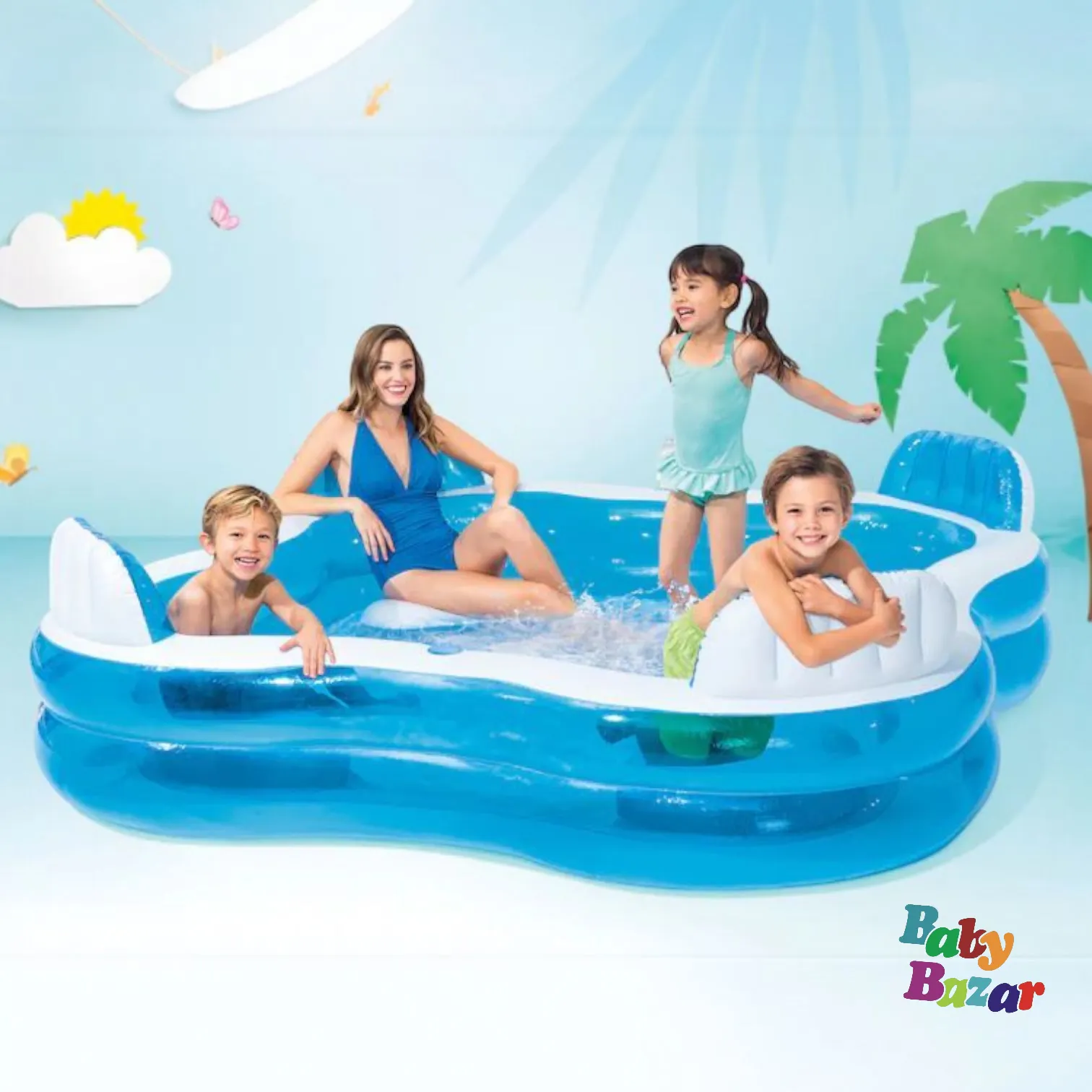 Swim Center Family Lounge Pool ( 90" L x 90 " W x 26 " H)